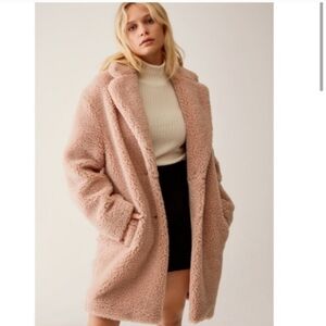 Wilfred teddy cocoon jacket blush pink S barbiecore 🎀🎀🎀